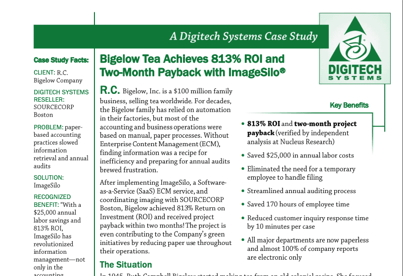 click to read bigelow case study