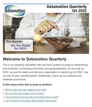 datamation newsletter q4 2022